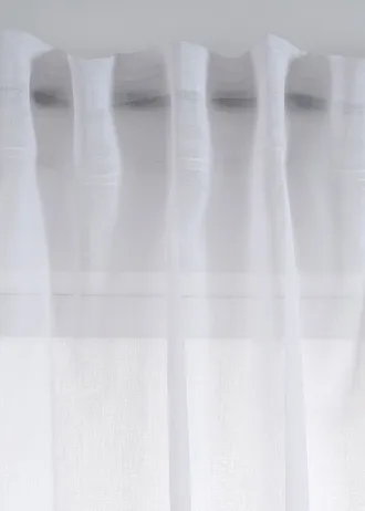 Transparant gordijn met gerecycled polyester (1 stuk) • wit gebloemd • bonprix online shop