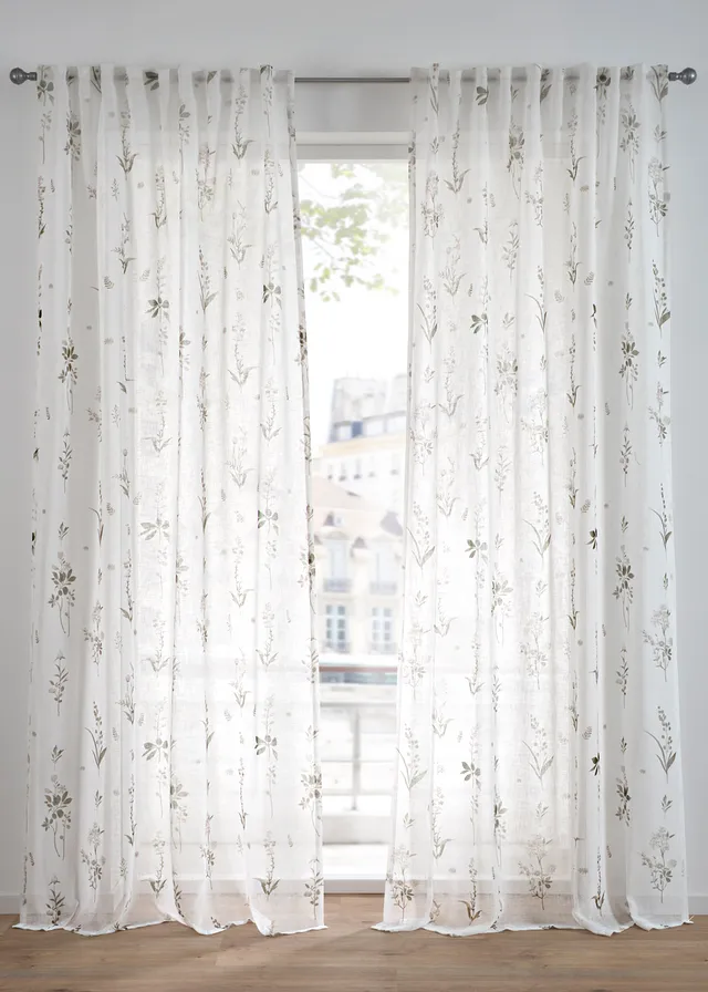 Záclona s kvetovanou potlačou (1 ks v balenÍ) Záclona s kvetovanou potlačou (1 ks v balenÍ)