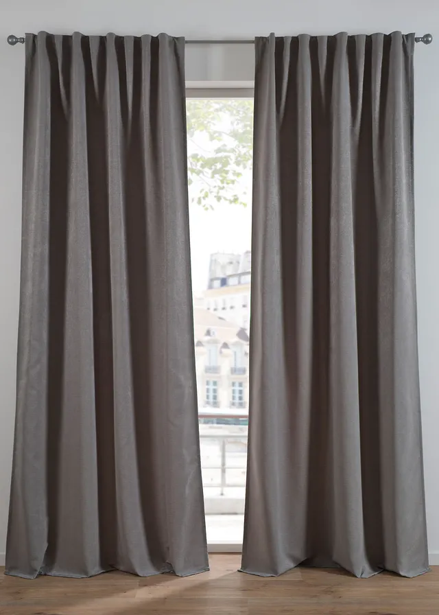 Rideau obscurcissant en jacquard (1 pce), Couleur: gris