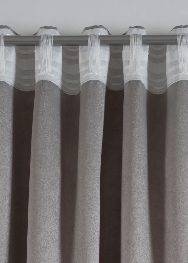 Rideau obscurcissant en jacquard (1 pce), Couleur: gris