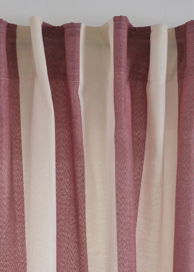 Gordijn met gerecycled polyester, ook verkrijgbaar in extra lang (1 stuk) • donkerrood-wit • bonprix online shop