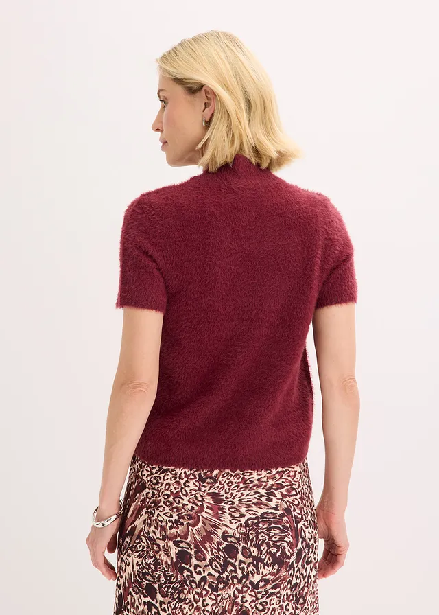 Pull en maille poilue • rouge érable • product-page.page-title-suffix