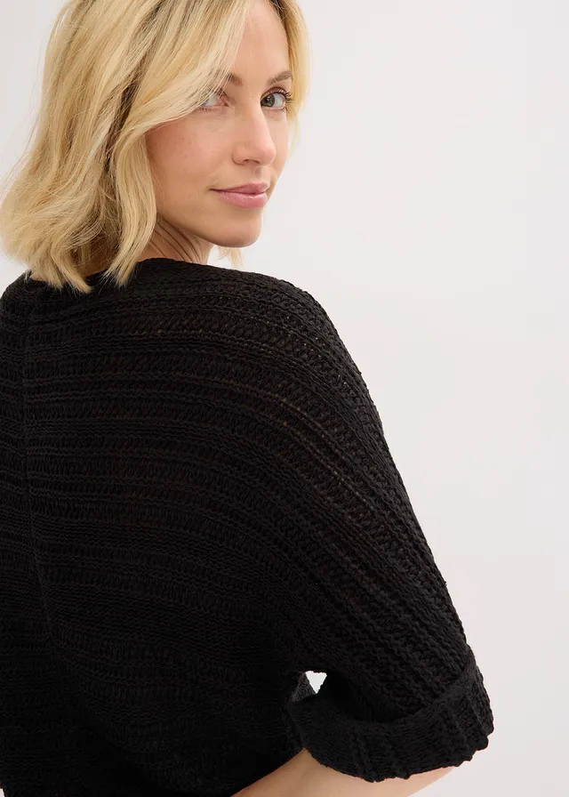 Pull en maille ajourée • noir • product-page.page-title-suffix