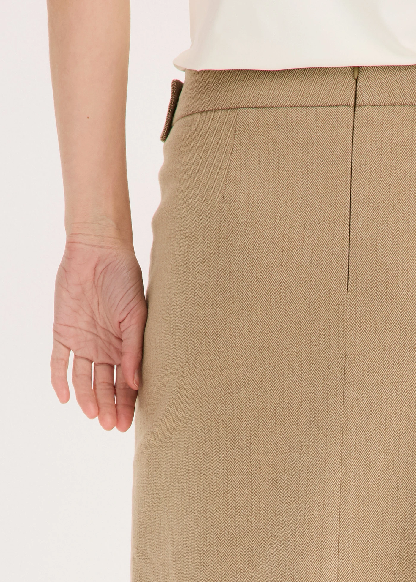 Jupe style portefeuille à motif chevrons • noyer chiné • Boutique bonprix