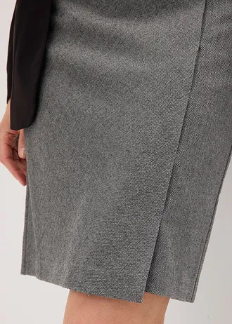 Sukně se zavinovacím vzhledem a vzorem rybí kosti • šedý melír • bonprix obchod