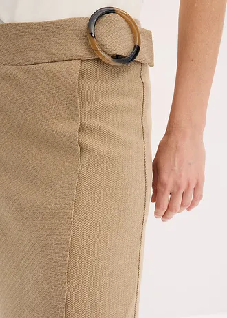 Sukně se zavinovacím vzhledem a vzorem rybí kosti • ořechově hnědá melír • bonprix obchod