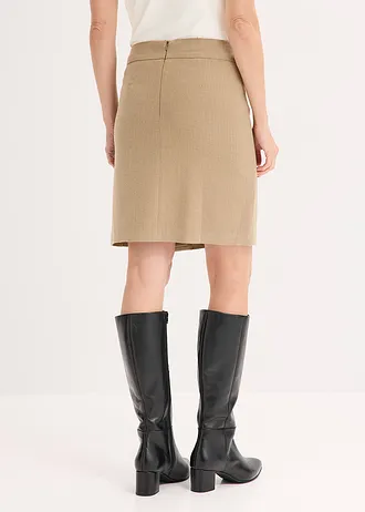 Jupe style portefeuille à motif chevrons • noyer chiné • Boutique bonprix