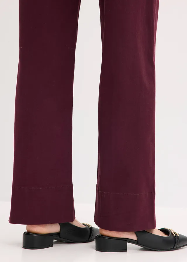 Twill broek met bies en kleine zak • wijnrood • product-page.page-title-suffix