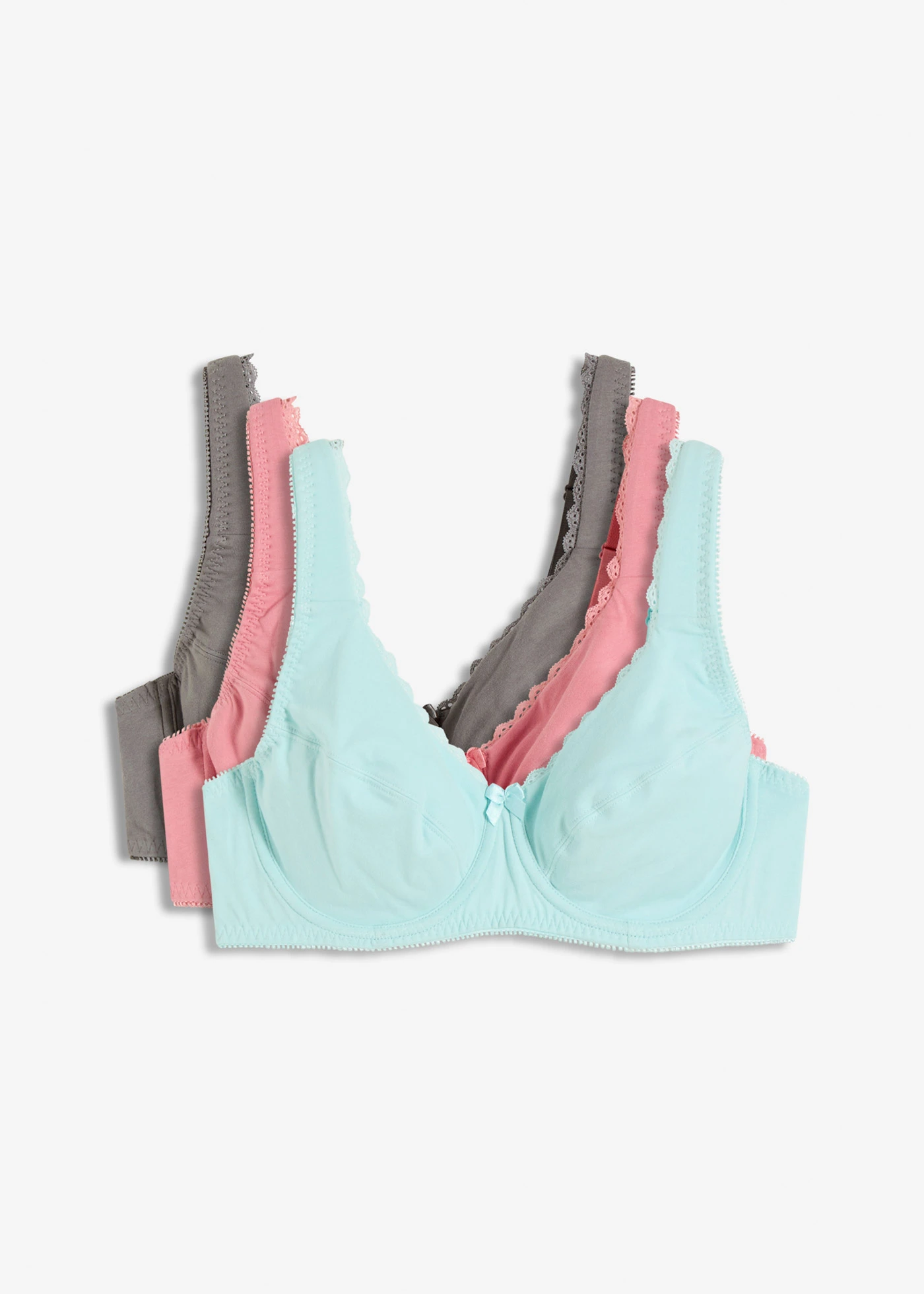 Beugel bh met zacht biologisch katoen (set van 3) • rookroze+rookgrijs+rookgrijs • bonprix online shop