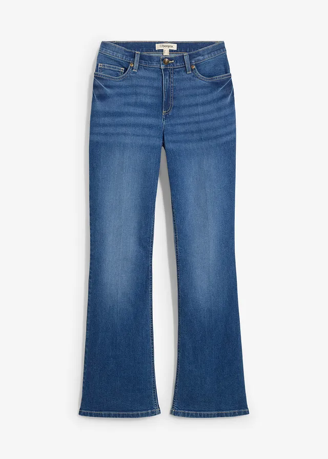 Blugi evazați bootcut, Mid Waist