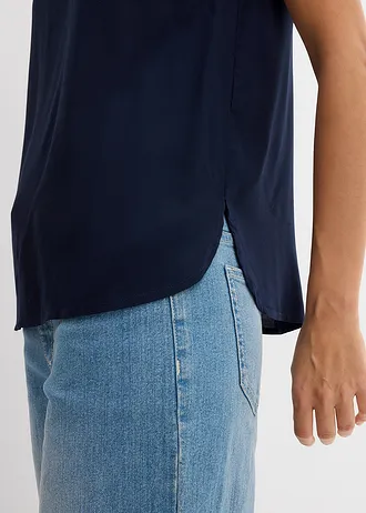 Halenkový top z měkké viskózy • tmavě modrá • bonprix obchod
