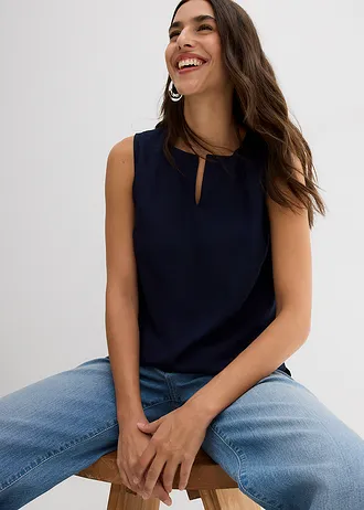 Halenkový top z měkké viskózy • tmavě modrá • bonprix obchod