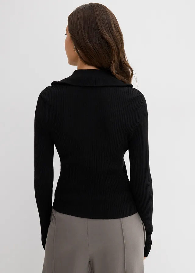 Geribd shirt in een zachte viscosemix • zwart • product-page.page-title-suffix