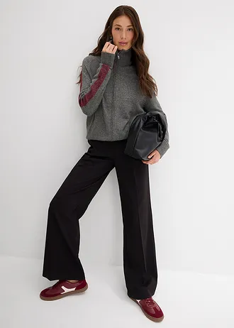 Gilet en maille douce de laine mélangée • gris foncé chiné • Boutique bonprix