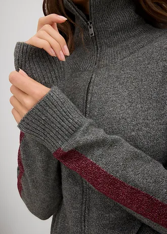 Gilet en maille douce de laine mélangée • gris foncé chiné • Boutique bonprix