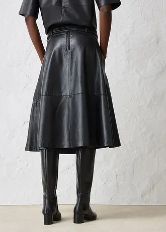 Rok van lamsnappa met riem (2-dlg. set) • zwart • bonprix online shop