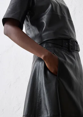 Rok van lamsnappa met riem (2-dlg. set) • zwart • bonprix online shop