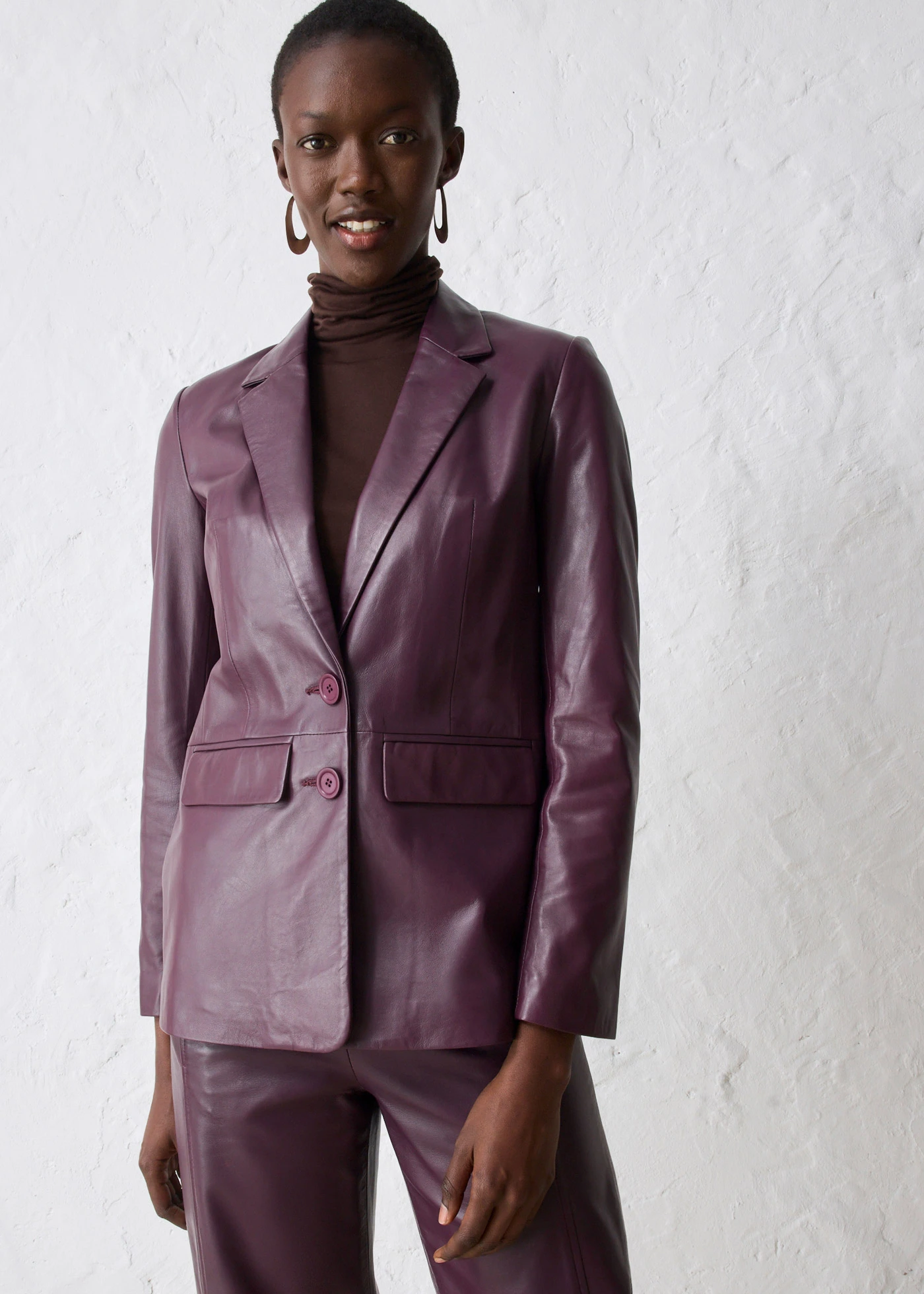 Blazer van lamsnappa • wijnrood • bonprix online shop