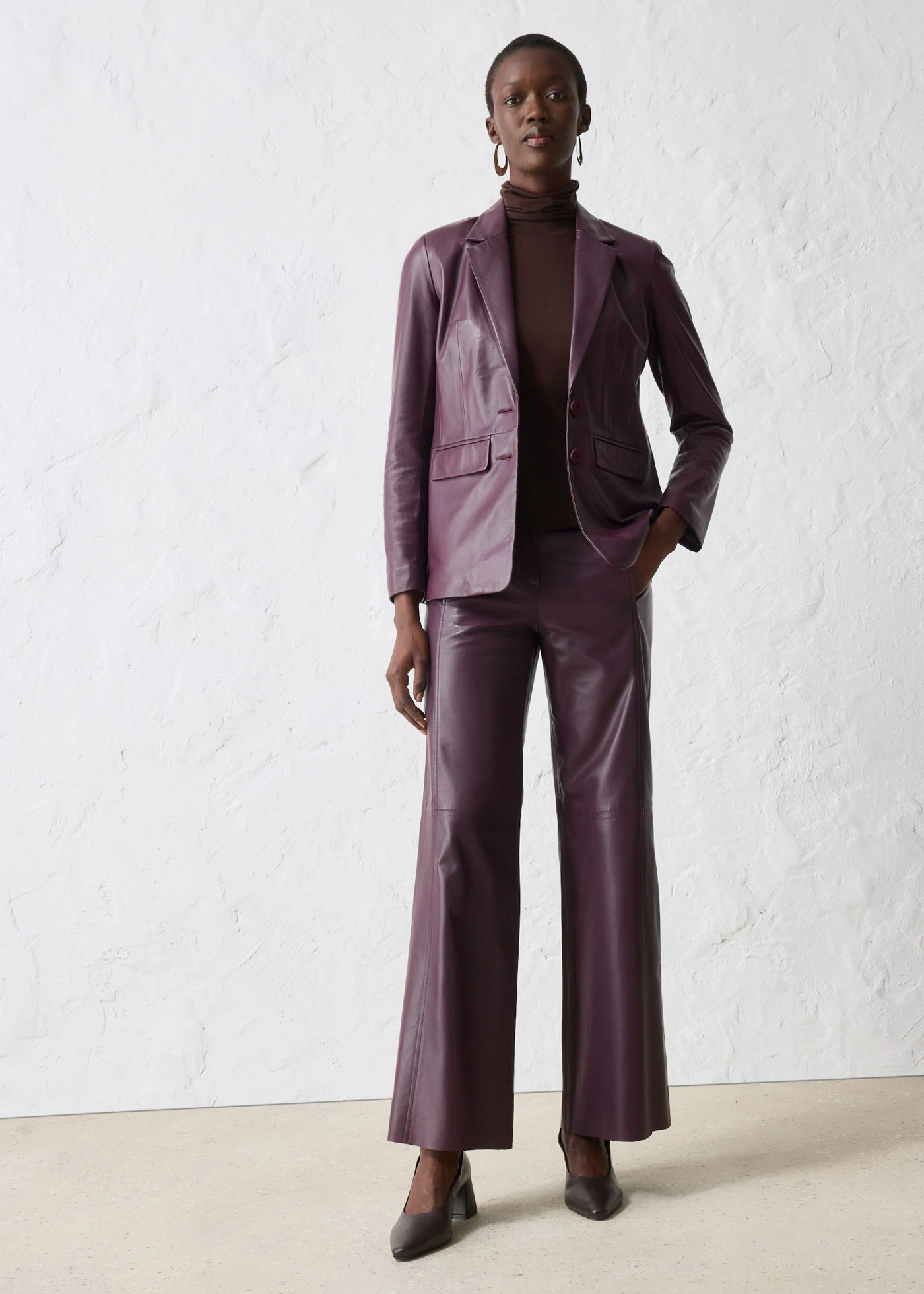 Blazer van lamsnappa • wijnrood • bonprix online shop