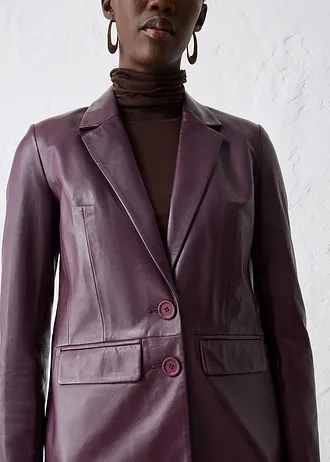 Blejzr z jehněčí kůže nappa • vínová • bonprix obchod