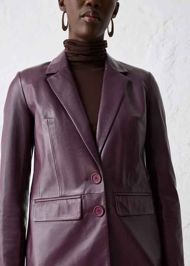 Blazer en cuir d’agneau nappa • bordeaux • product-page.page-title-suffix