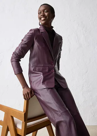 Blazer van lamsnappa • wijnrood • bonprix online shop