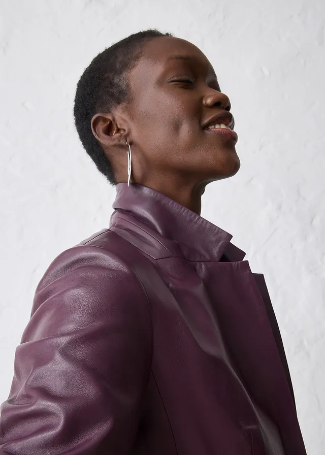 Blazer en cuir d’agneau nappa • bordeaux • product-page.page-title-suffix