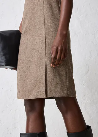 Pouzdrové šaty s vlnou • tmavě hnědý melír • bonprix obchod