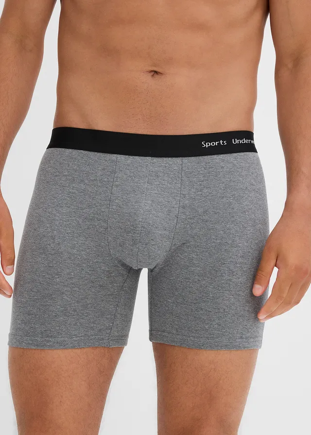 Lot de 3 boxers mi-longs coton • gris clair chiné/gris chiné/anthracite chiné • product-page.page-title-suffix