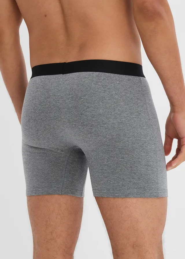 Lot de 3 boxers mi-longs coton • gris clair chiné/gris chiné/anthracite chiné • product-page.page-title-suffix