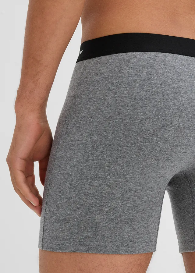 Lot de 3 boxers mi-longs coton • gris clair chiné/gris chiné/anthracite chiné • product-page.page-title-suffix