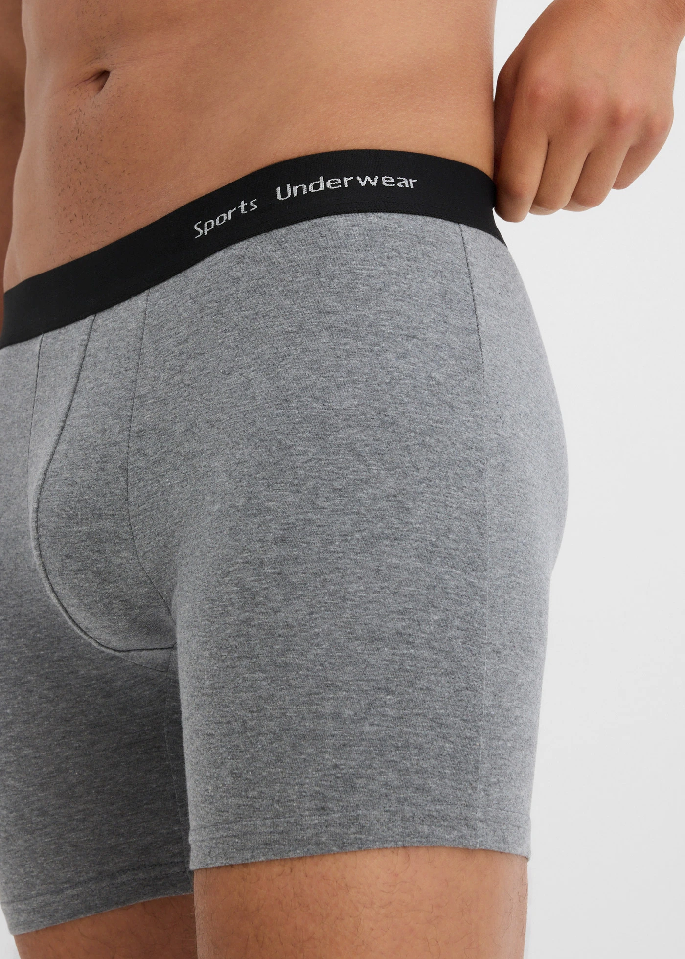 Halflange strakke boxer met katoen (set van 3) • lichtgrijs gemêleerd-grijs gemêleerd-antraciet gemêleerd • bonprix online shop