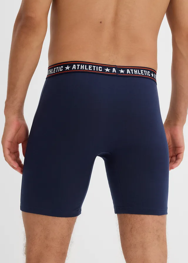 Strakke boxershorts, midi-lengte (set van 2), Kleur: donkerblauw