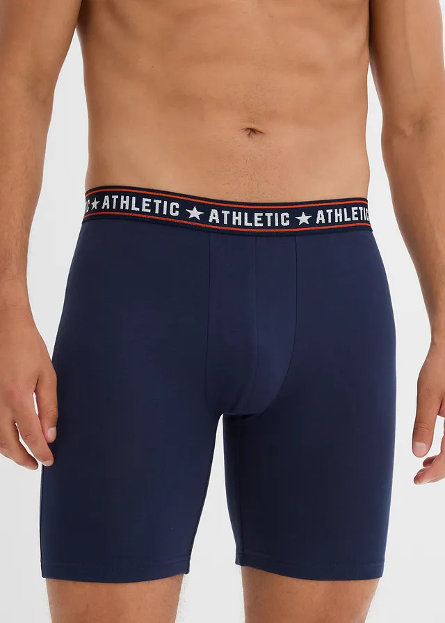 Strakke boxershorts, midi-lengte (set van 2), Kleur: donkerblauw