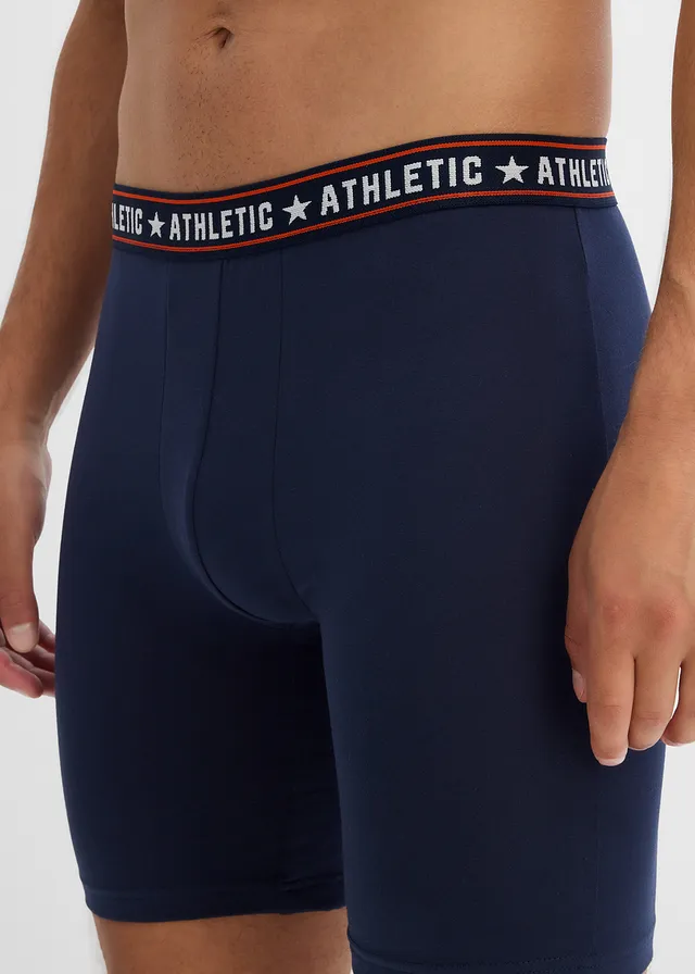 Strakke boxershorts, midi-lengte (set van 2), Kleur: donkerblauw
