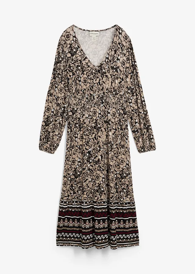 Rochie maxi din material moale cu viscoză și elastan