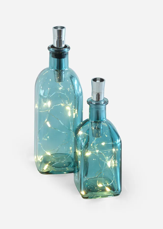 Sticlă decorativă cu LED-uri (set/2 piese)