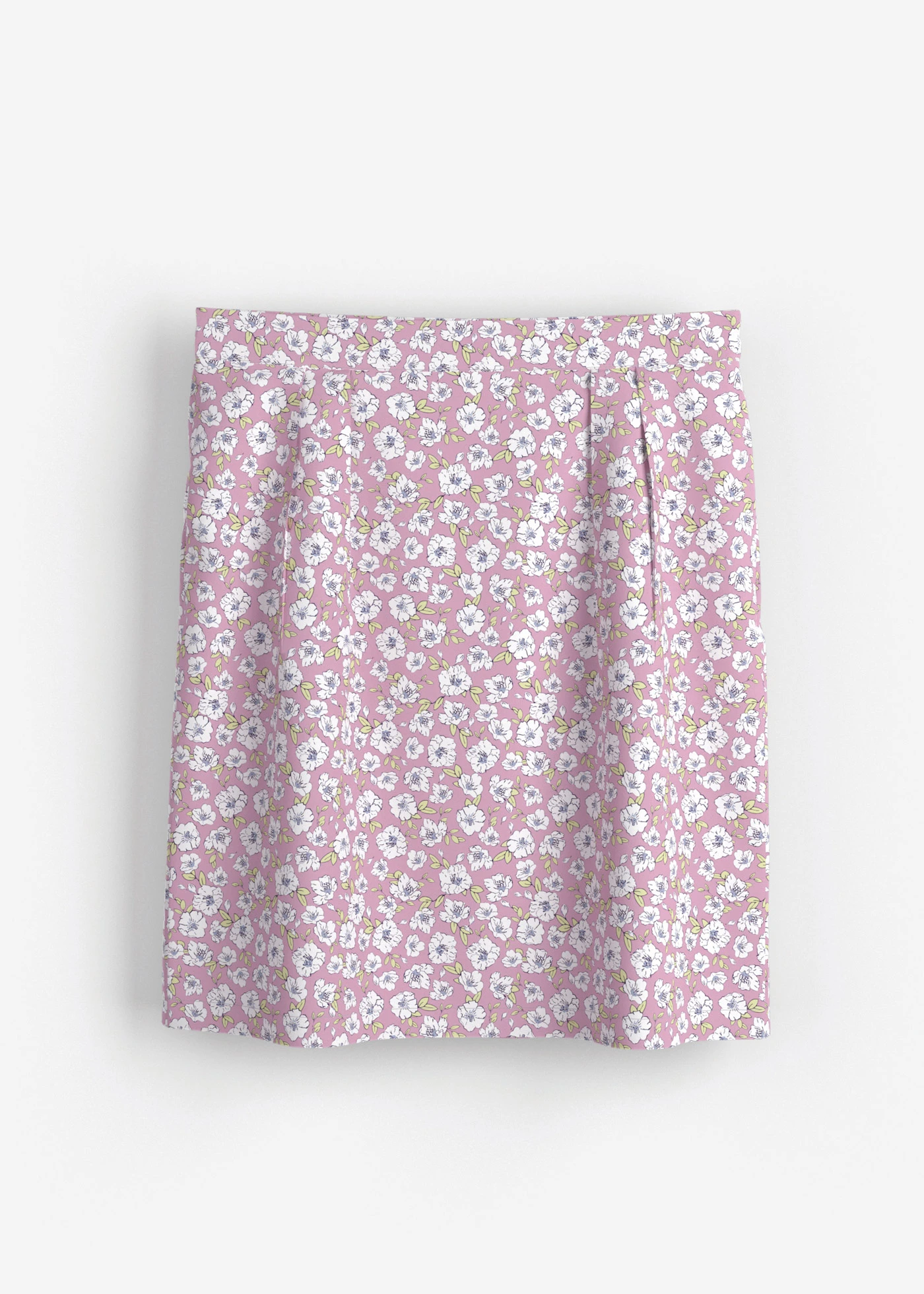 Minisukně ze splývavé viskózy • růžová s květy • bonprix obchod