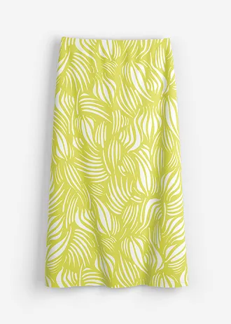 Dzsörzé szoknya bio-pamutból, elasztikus anyaggal • citrus sárga-gyapjúfehér mintás • bonprix áruház