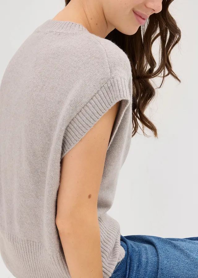Pull sans manches oversize • gris clair chiné • product-page.page-title-suffix