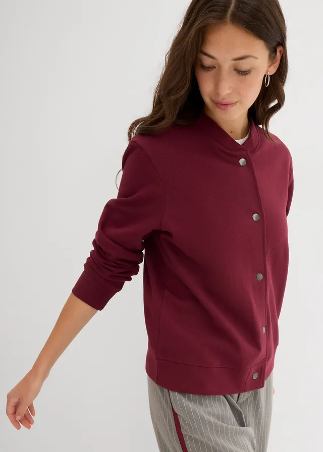 Blouson boutonné en molleton • rouge érable • product-page.page-title-suffix