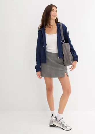 Bluza sportowa z lampasami, kolor: ciemnoniebieski + biały