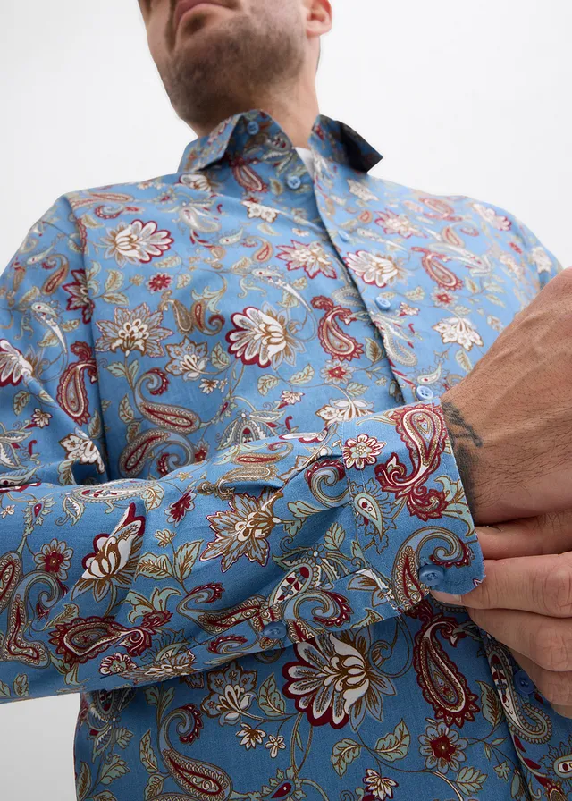 Chemise habillée 100% coton, slim • bleu gris • product-page.page-title-suffix