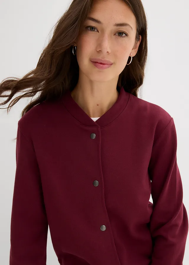 Blouson boutonné en molleton • rouge érable • product-page.page-title-suffix