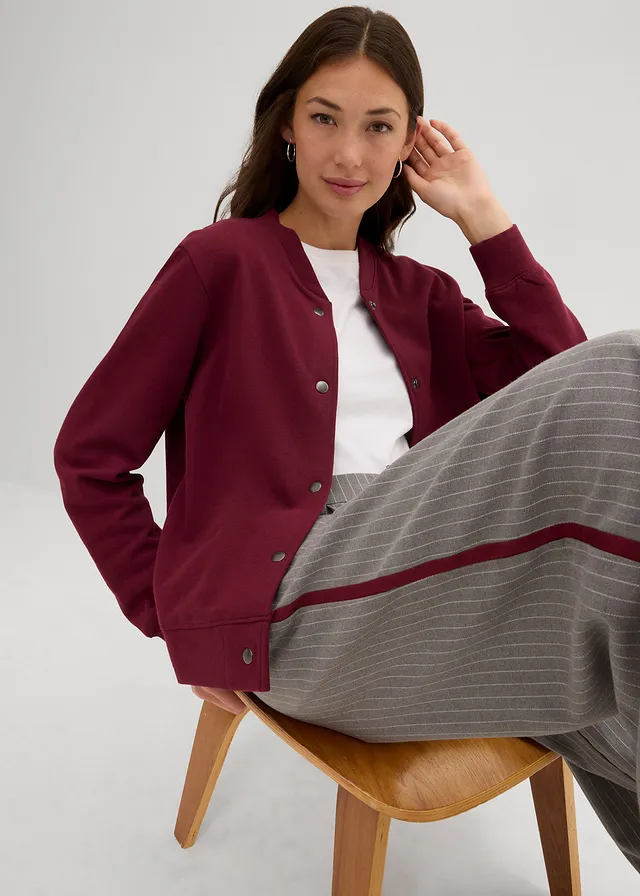 Blouson boutonné en molleton • rouge érable • product-page.page-title-suffix