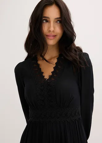 Maxi šaty z čisté viskózy • černá • bonprix obchod