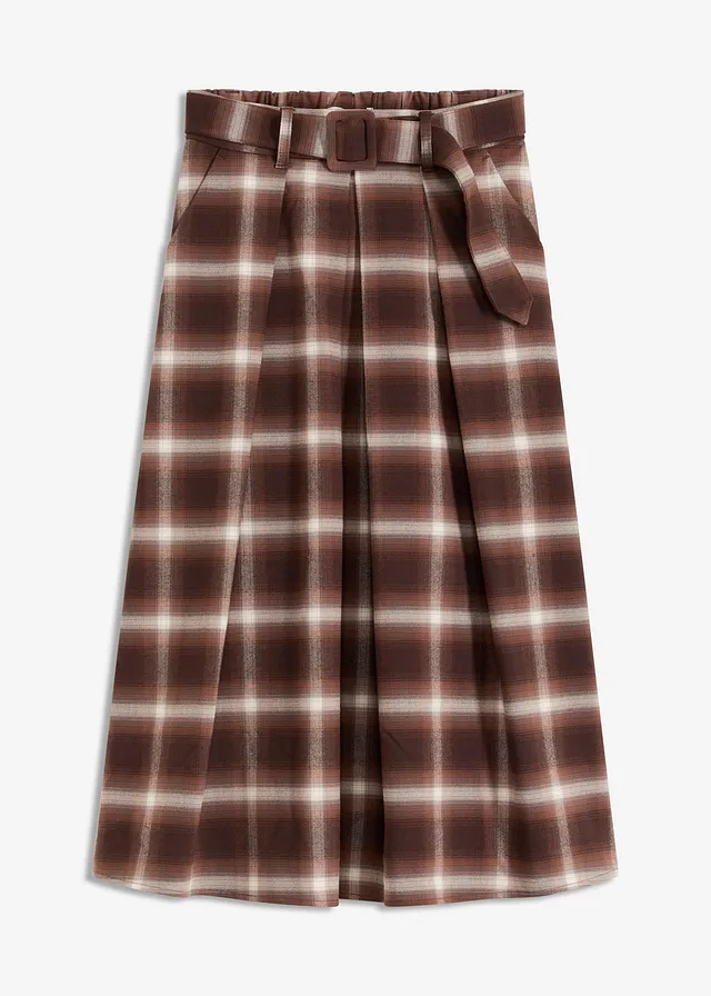 Sukňa, károvaná a opasok (2-dielna sada)