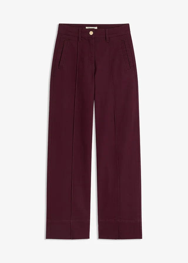 Pantaloni din twill cu cusătură interlock și buzunare cu laist