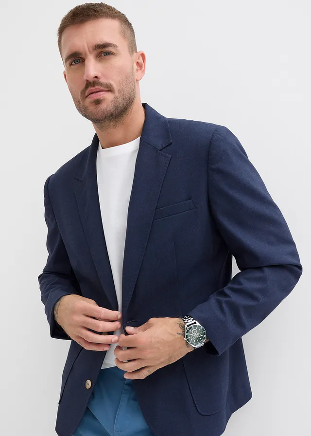 Colbert, regular fit, Kleur: donkerblauw gemêleerd