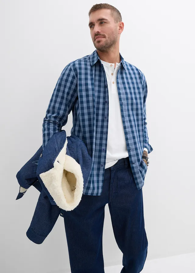 Chemise 100% coton • bleu profond/bleu fumé carreaux • product-page.page-title-suffix